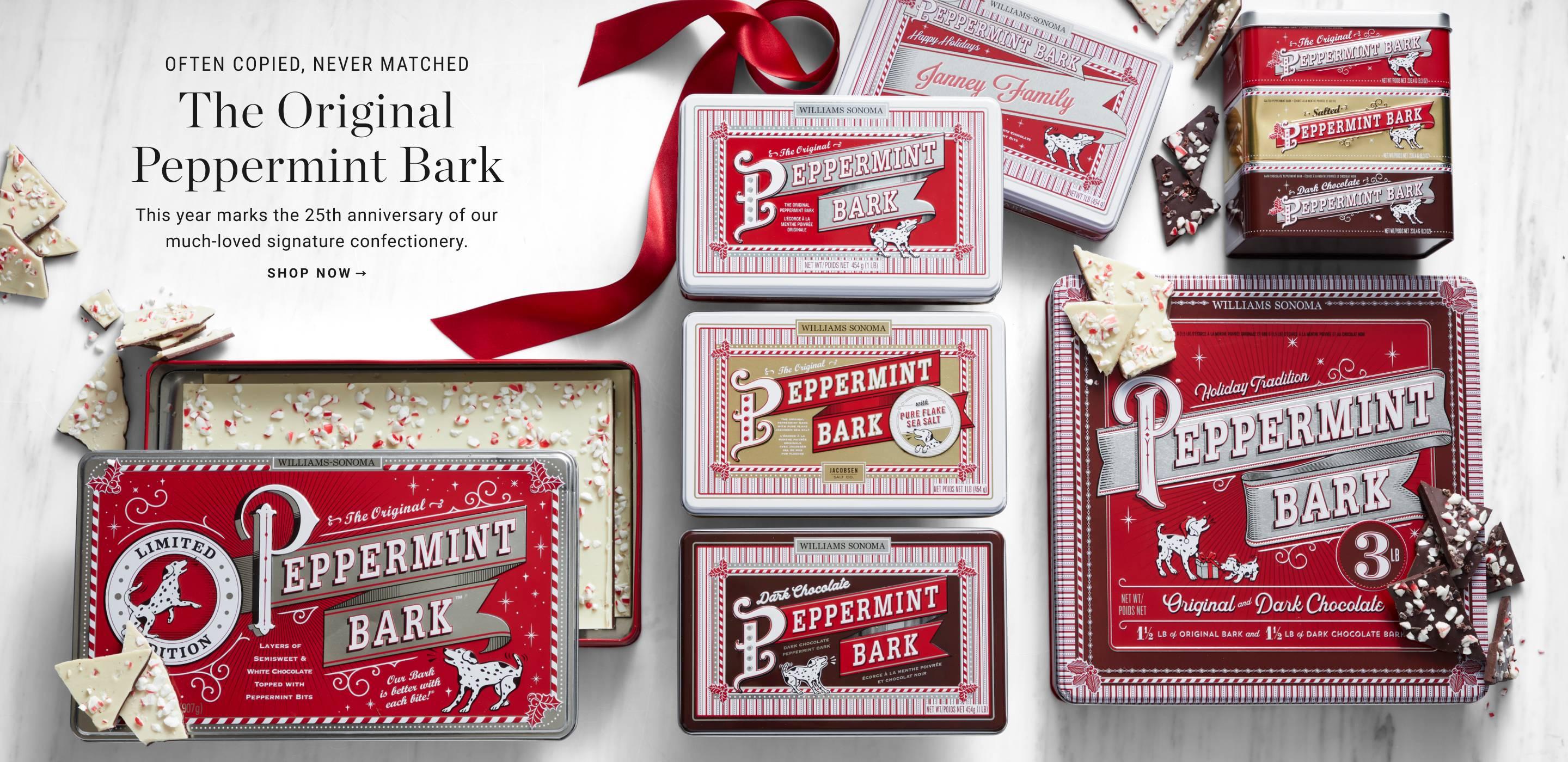 The Original Williams Sonoma Peppermint Bark is Back!. | Pre-Order Now